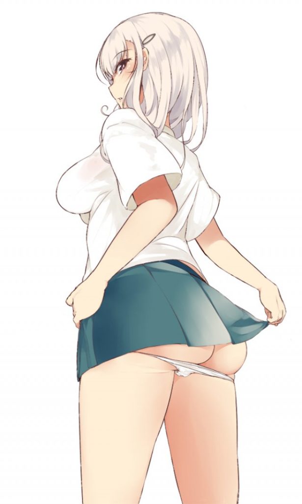 脱ぎかけの可愛い二次元画像。