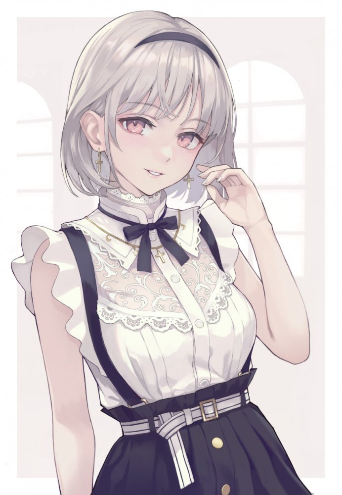 銀髪の萌えイラスト