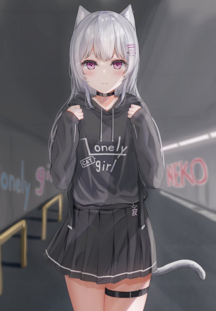 銀髪の萌えイラスト