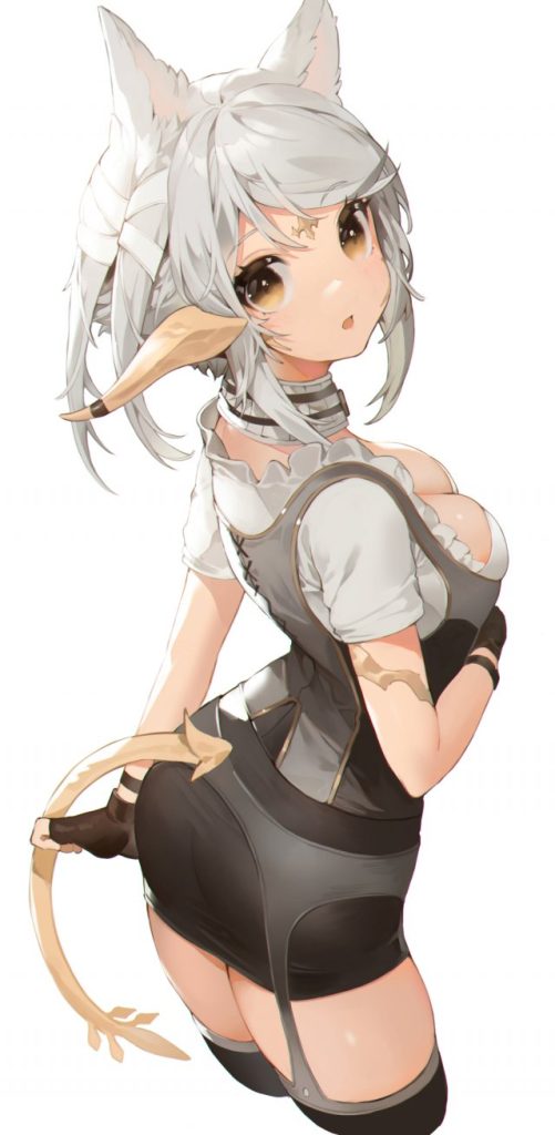 銀髪の萌えイラスト