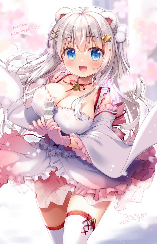 銀髪の萌えイラスト