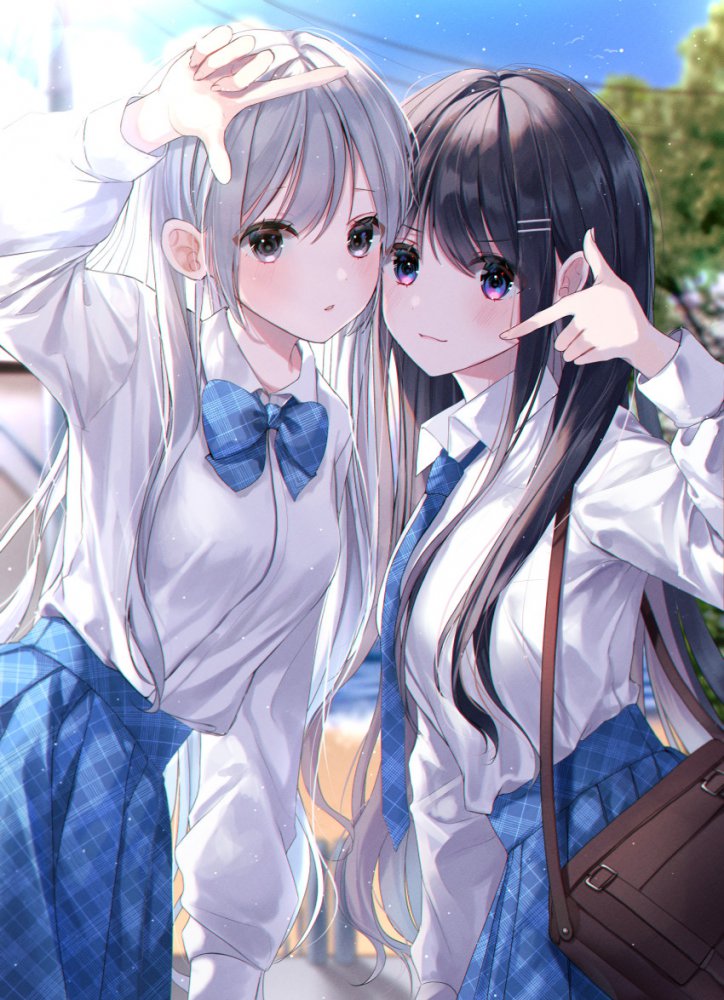 銀髪の萌えイラスト