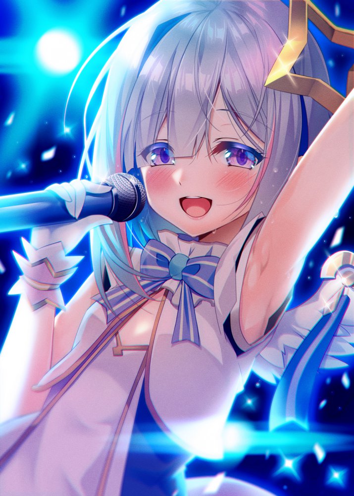 銀髪の萌えイラスト
