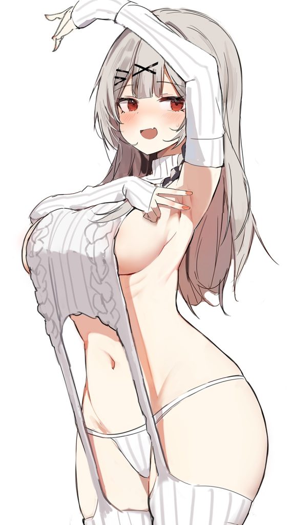 横乳の萌えイラスト