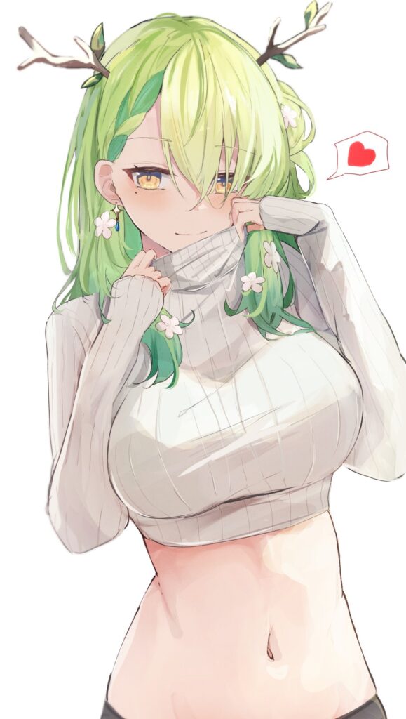 緑髪の二次エロ画像を愛でる。