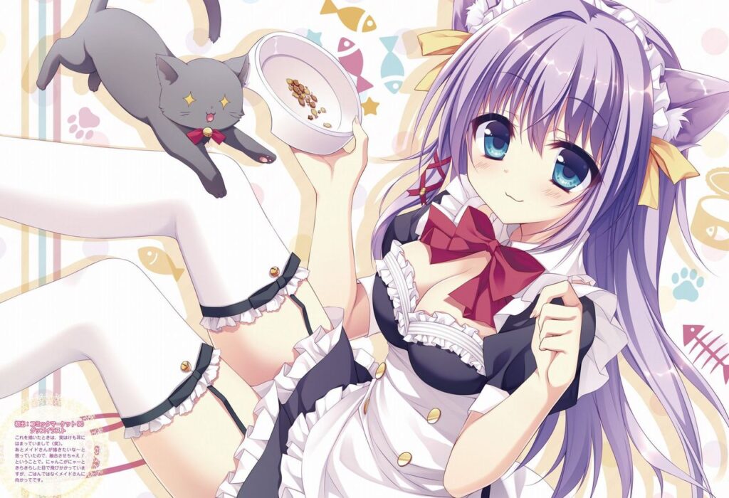 ガーターベルトの可愛い二次元画像。