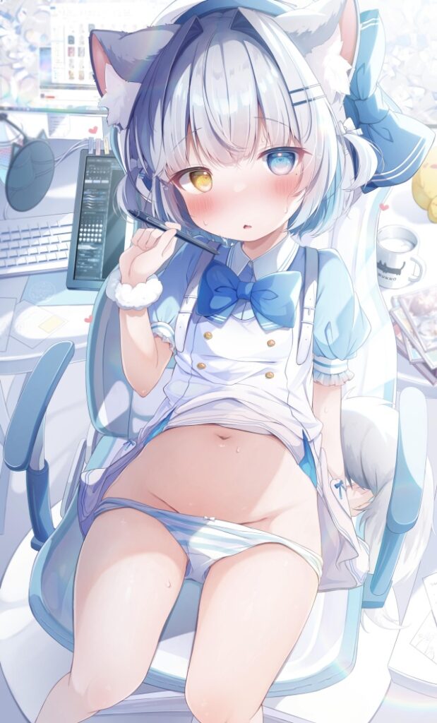 脱ぎかけの二次エロ画像を愛でる。