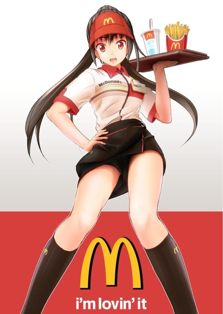 ローアングルの二次元エロ画像。