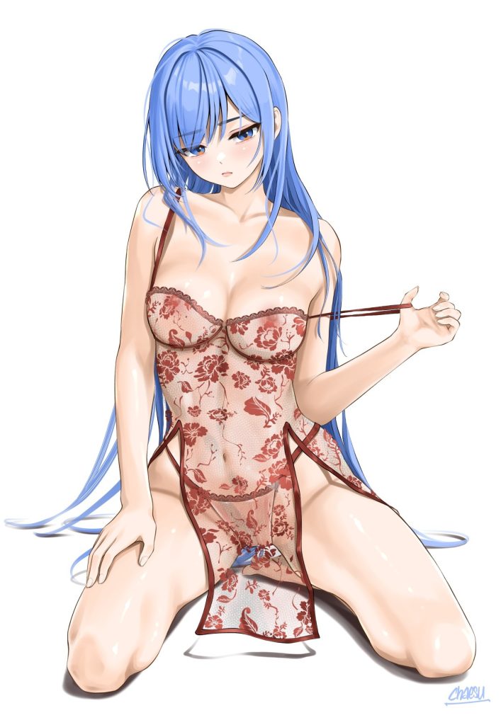 青髪のエッチな魅力が分かるエロ画像