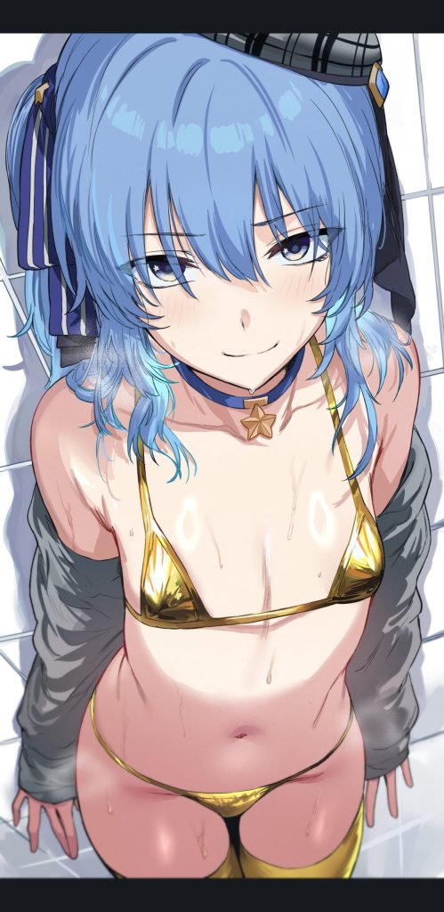 青髪のエッチな魅力が分かるエロ画像