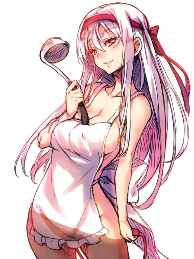 【裸エプロン】「ひあぁあ♡イキましゅ♡イってぇしまいましゅうぅー♡」エッチなご奉仕画像