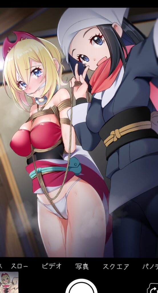 自撮りの二次元エロ画像。