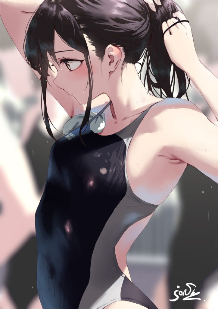 競泳水着の背徳感あふれるエロ画像