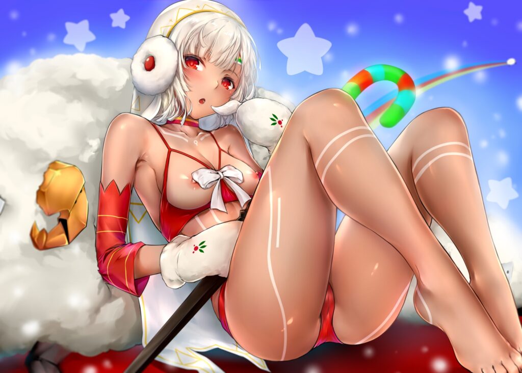 サンタの可愛い二次元画像。