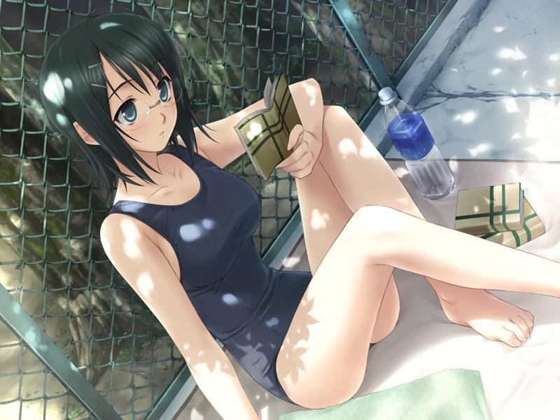 スク水の二次エロ画像で!