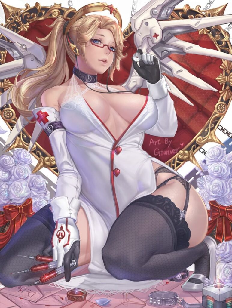 ガーターベルトの可愛い二次元画像。