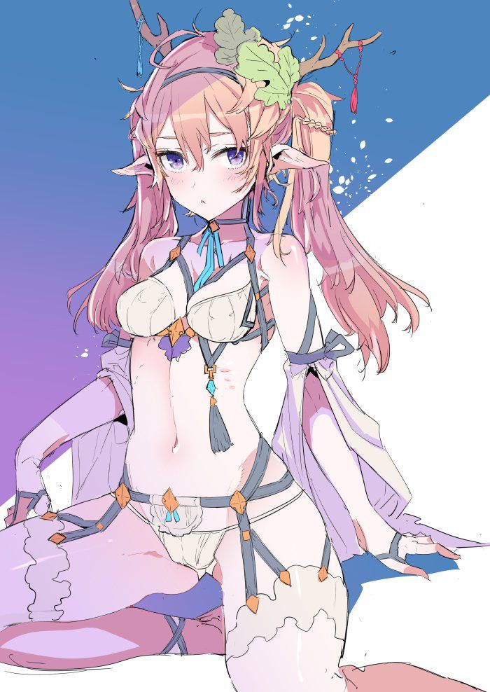 ガーターベルトの可愛い二次元画像。