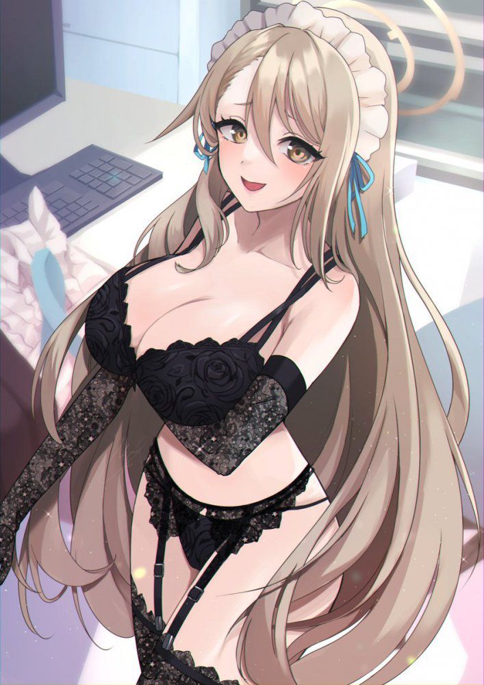 ガーターベルトの可愛い二次元画像。