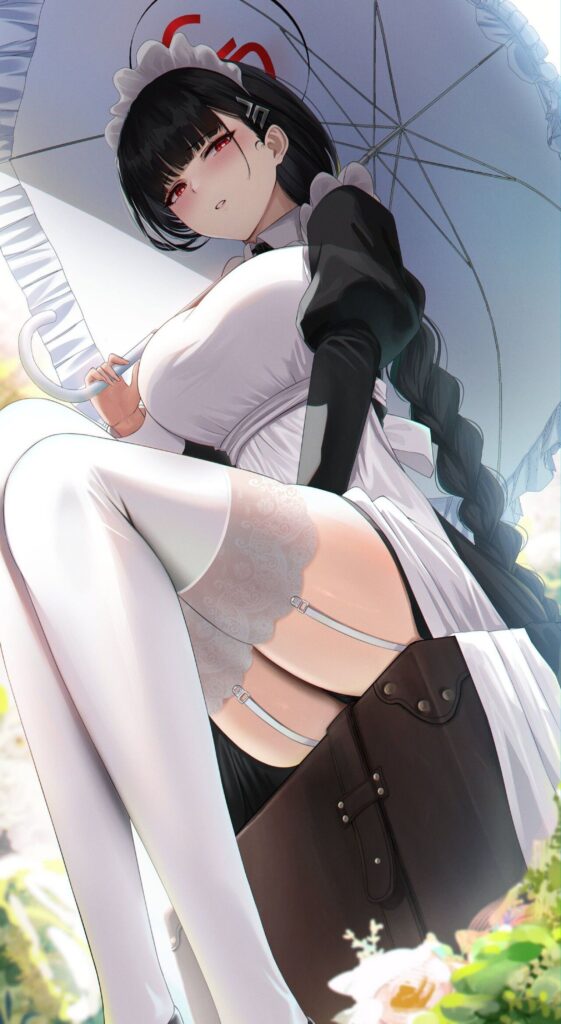 ガーターベルトの可愛い二次元画像。