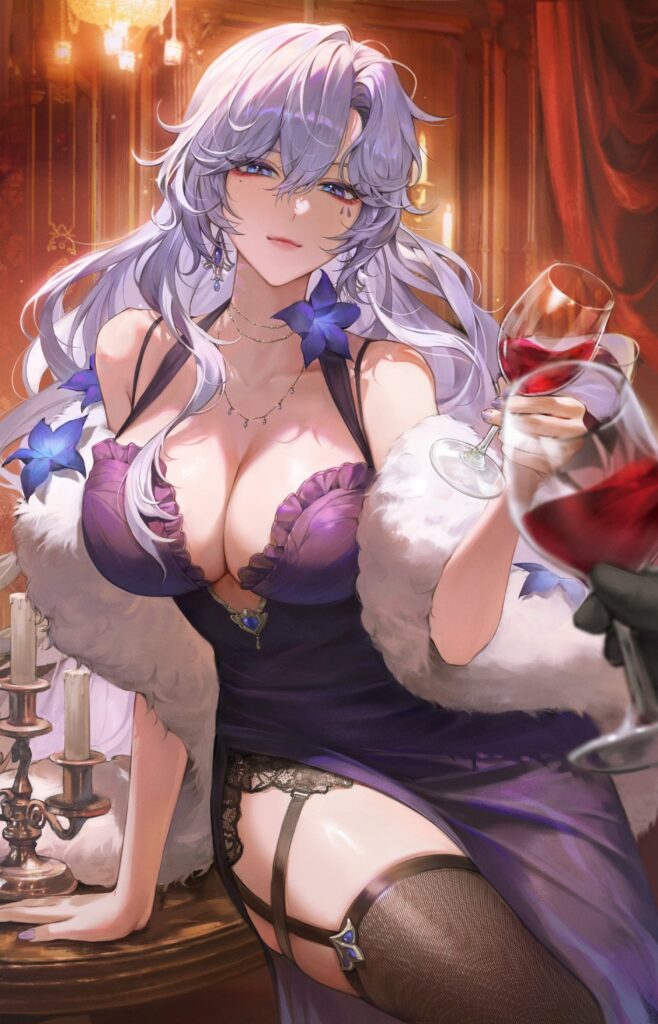 ガーターベルトの可愛い二次元画像。