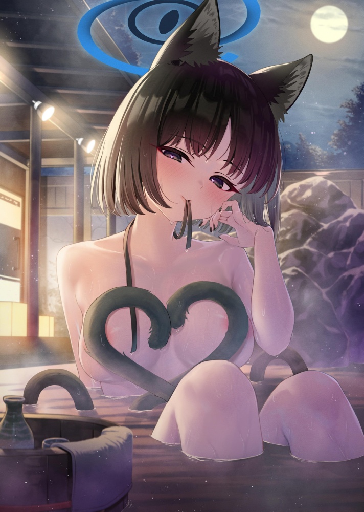 温泉の背徳感あふれるエロ画像