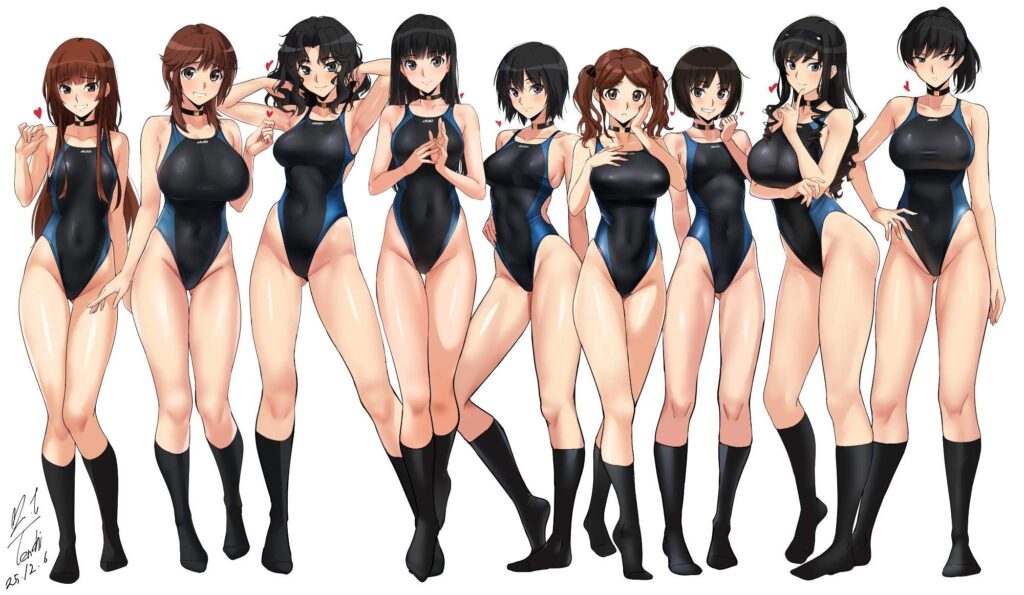 競泳水着の二次エロ画像で!