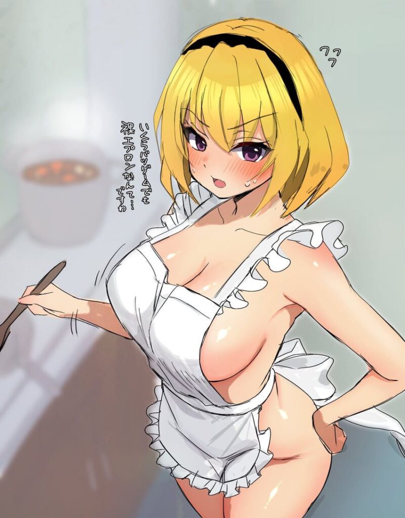 裸エプロンのよさを再確認できるエロ画像
