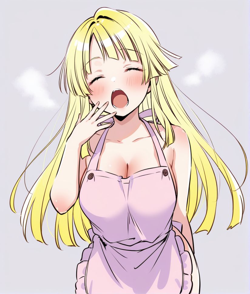 裸エプロンの可愛い二次元画像。