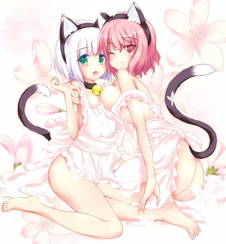 裸エプロンの可愛い二次元画像。