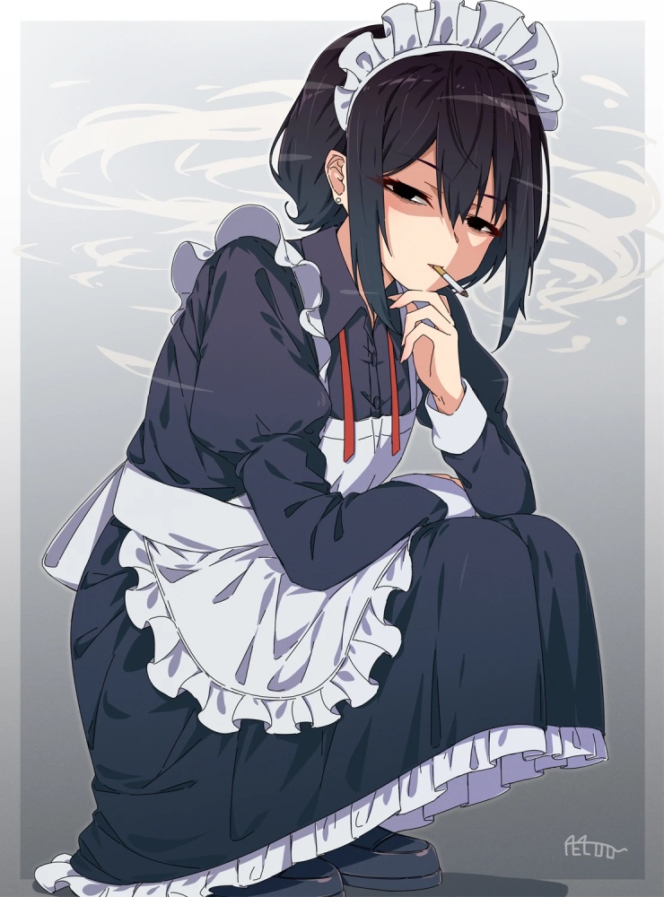 メイドの二次エロ画像を愛でる。