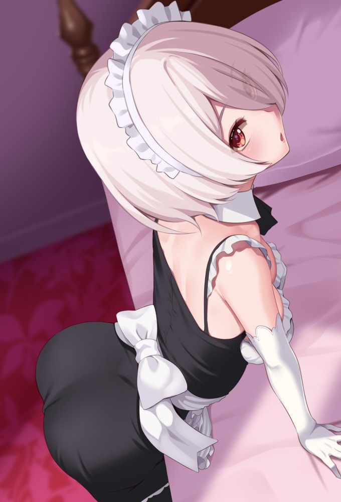 銀髪の萌えイラスト
