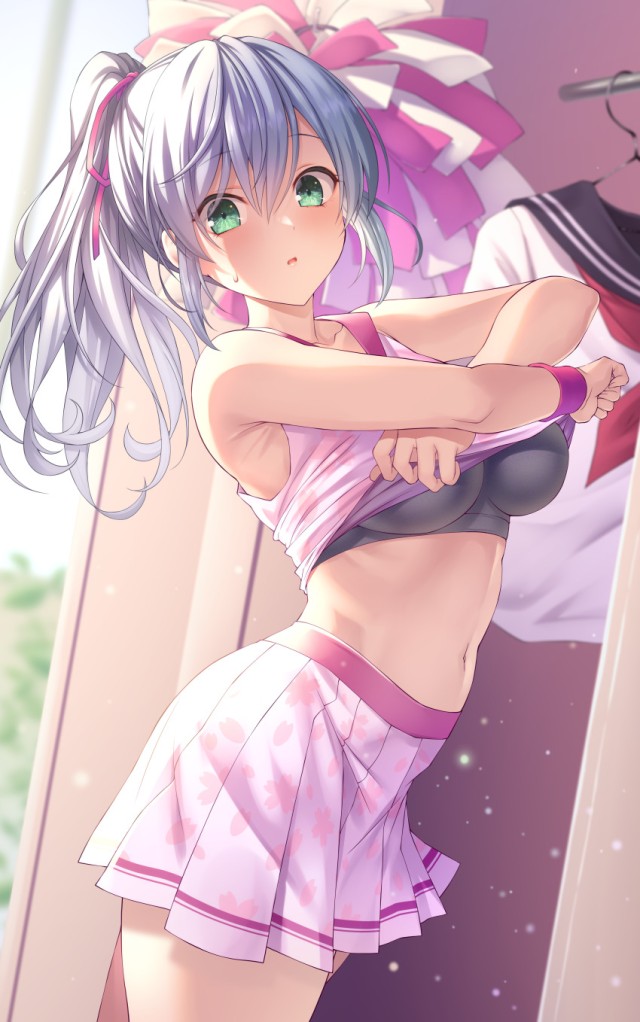 銀髪の萌えイラスト