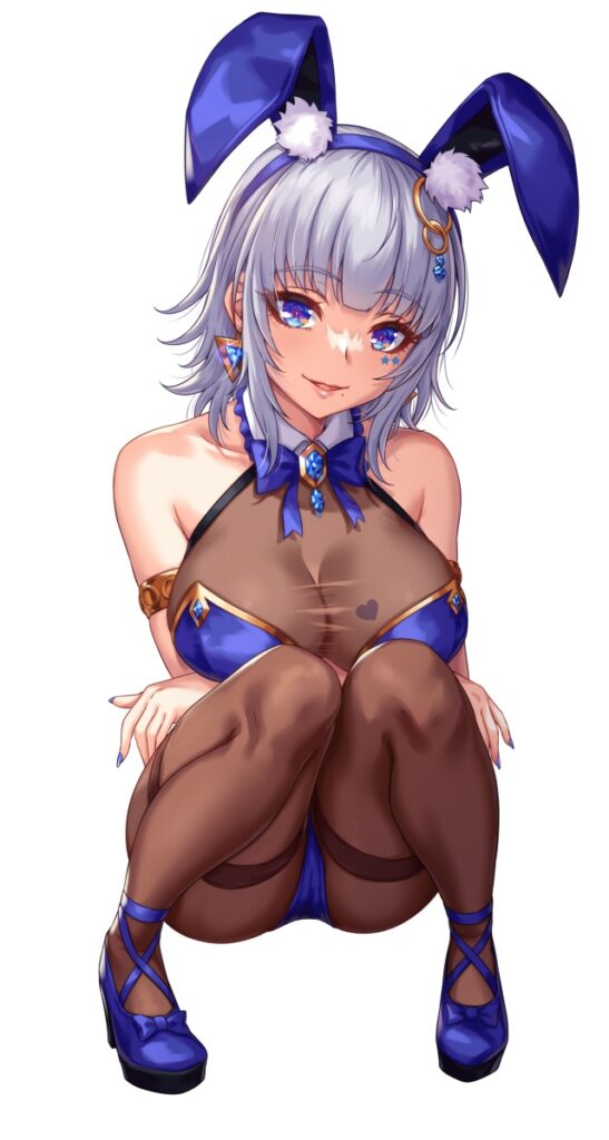銀髪の萌えイラスト