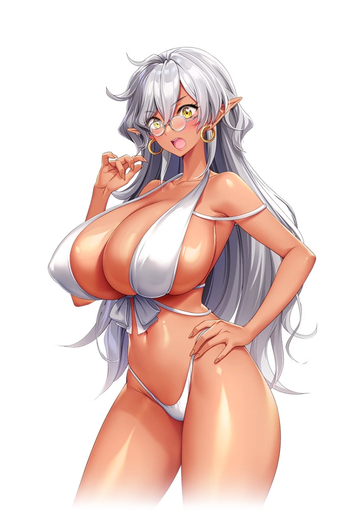 銀髪の萌えイラスト