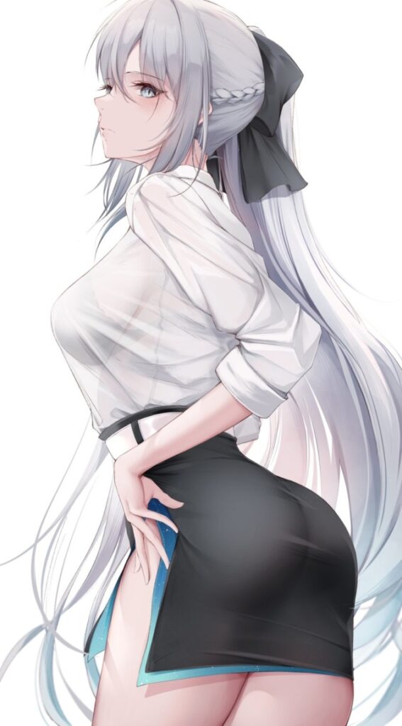 銀髪の萌えイラスト