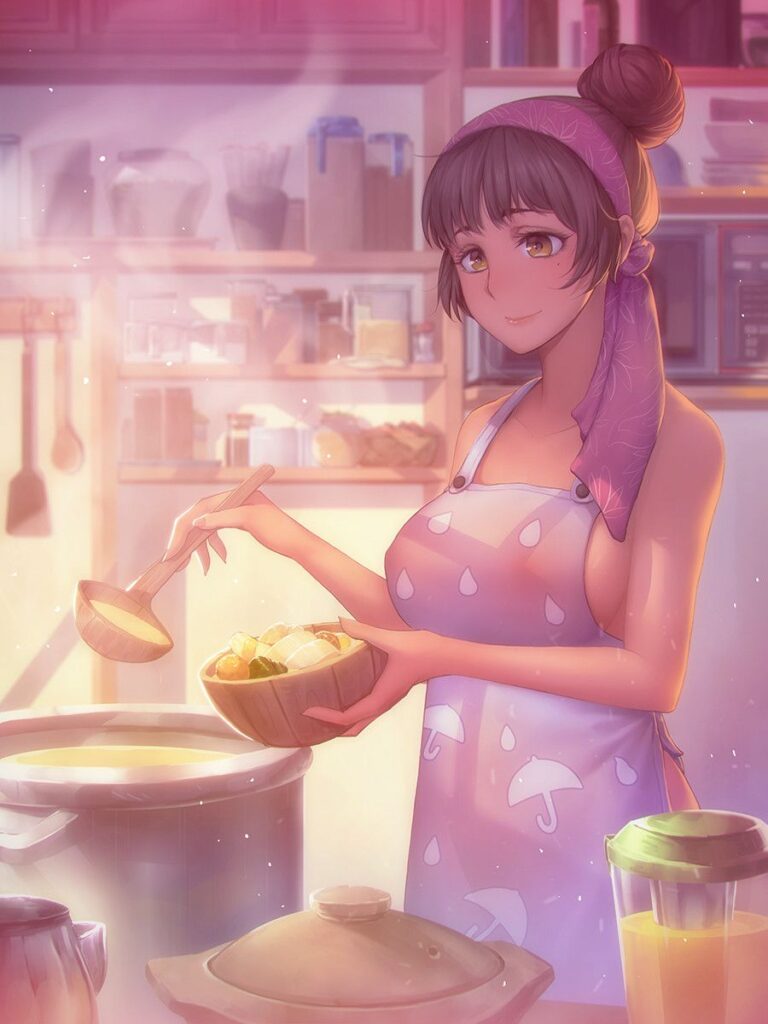 裸エプロンのエロ画像 20