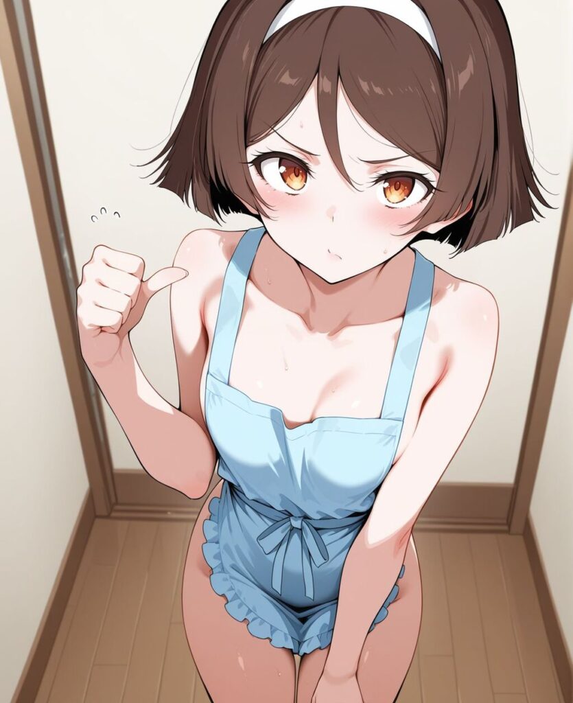 裸エプロンのエロ画像 12